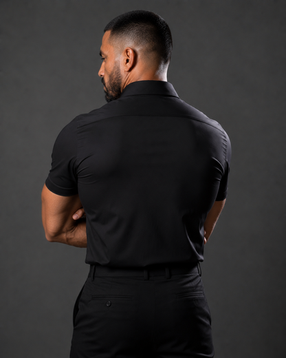 Short Sleeve Muscle Dress Shirt - Stretch Fit